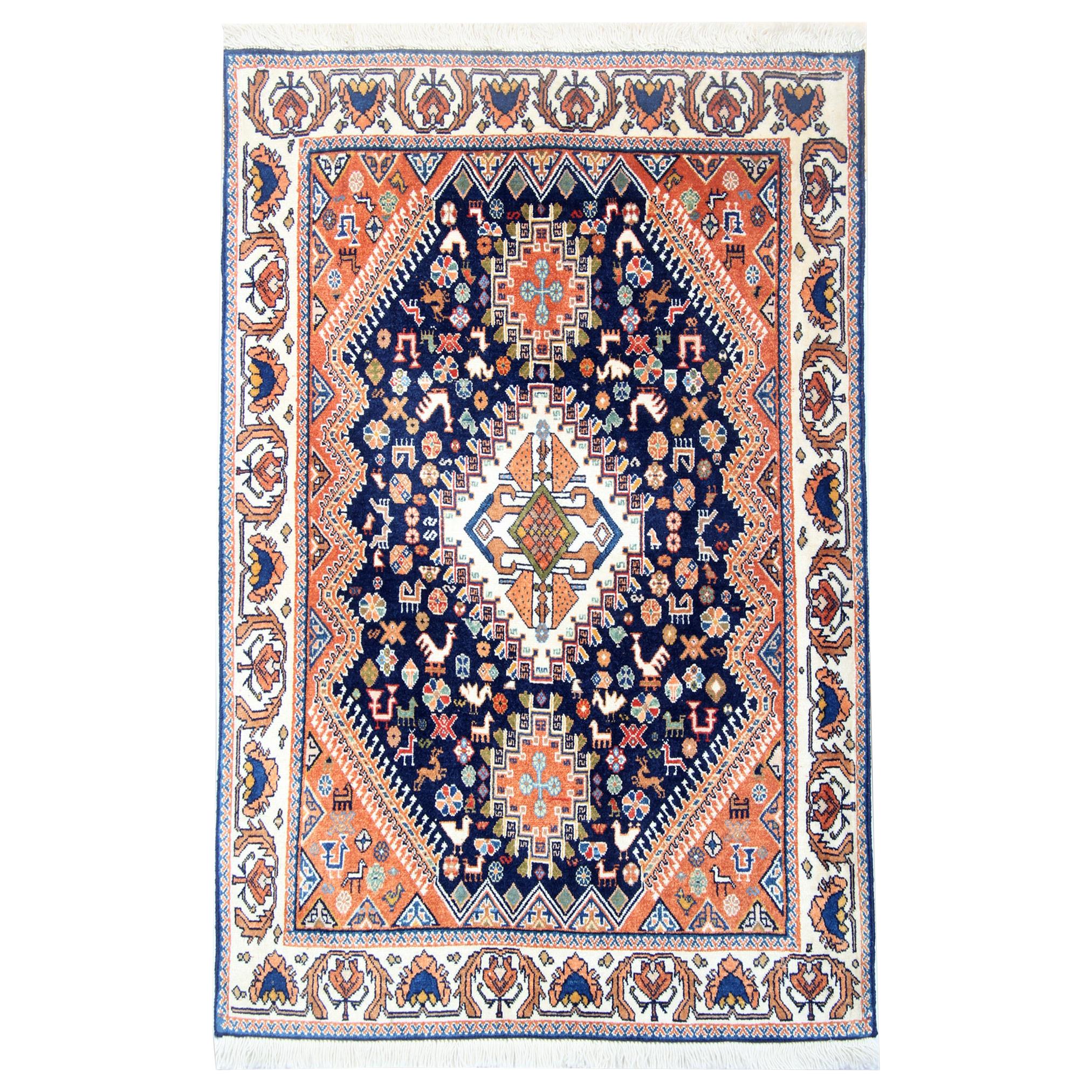 Rust Vintage Rugs Handmade Carpet Rustic Rug Geometric For Sale