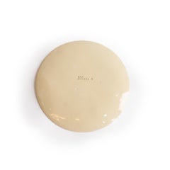 Small Handmade Ceramic Plates with Fish Fossil Illustration