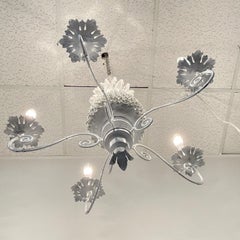 Small Handmade Italian Porcelain and Metal Pineapple Chandelier