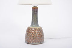 Small Handmade Mid-Century Modern Stoneware Lamp with Graphic Pattern by Soholm