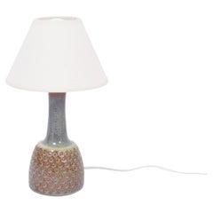 Small Handmade Mid-Century Modern Stoneware Lamp with Graphic Pattern by Soholm