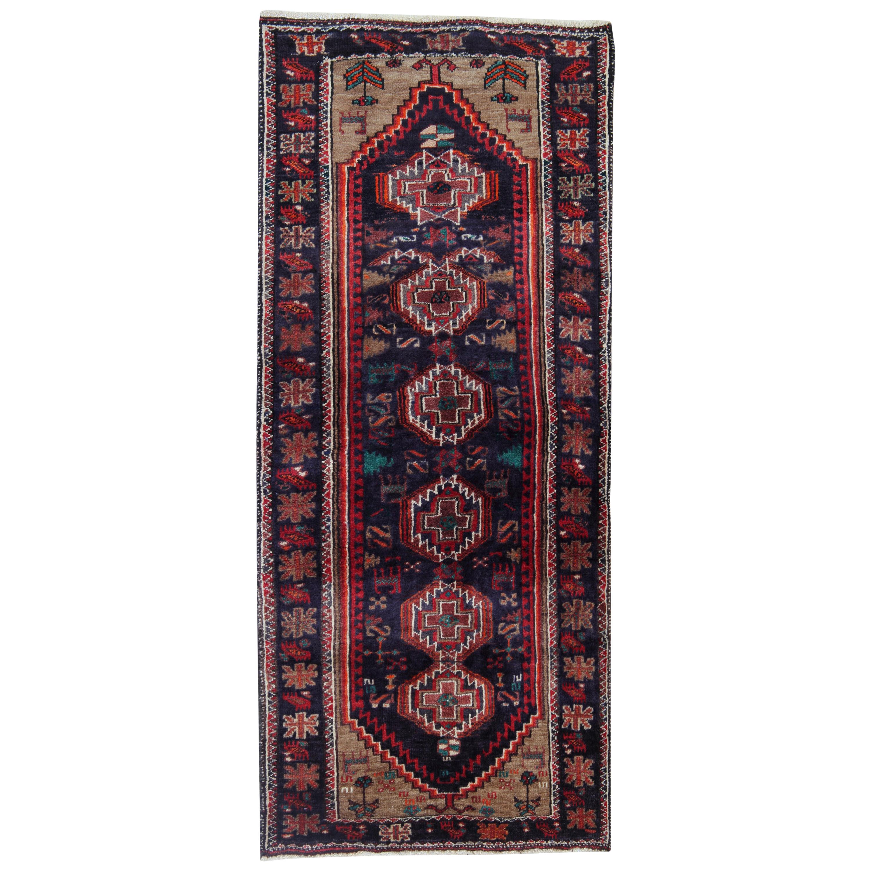 Small Handmade Runner Rug Traditional Long Vintage Carpet For Sale