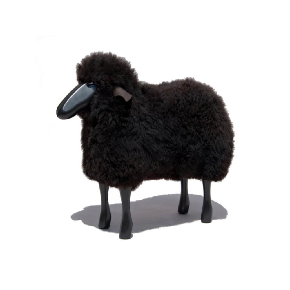 Modern Small handmade sheep in curly brown fur by Hans-Peter Krafft, Meier Germany.  For Sale