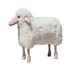 Small handmade sheep in white wool by Hans-Peter Krafft, Meier Germany.