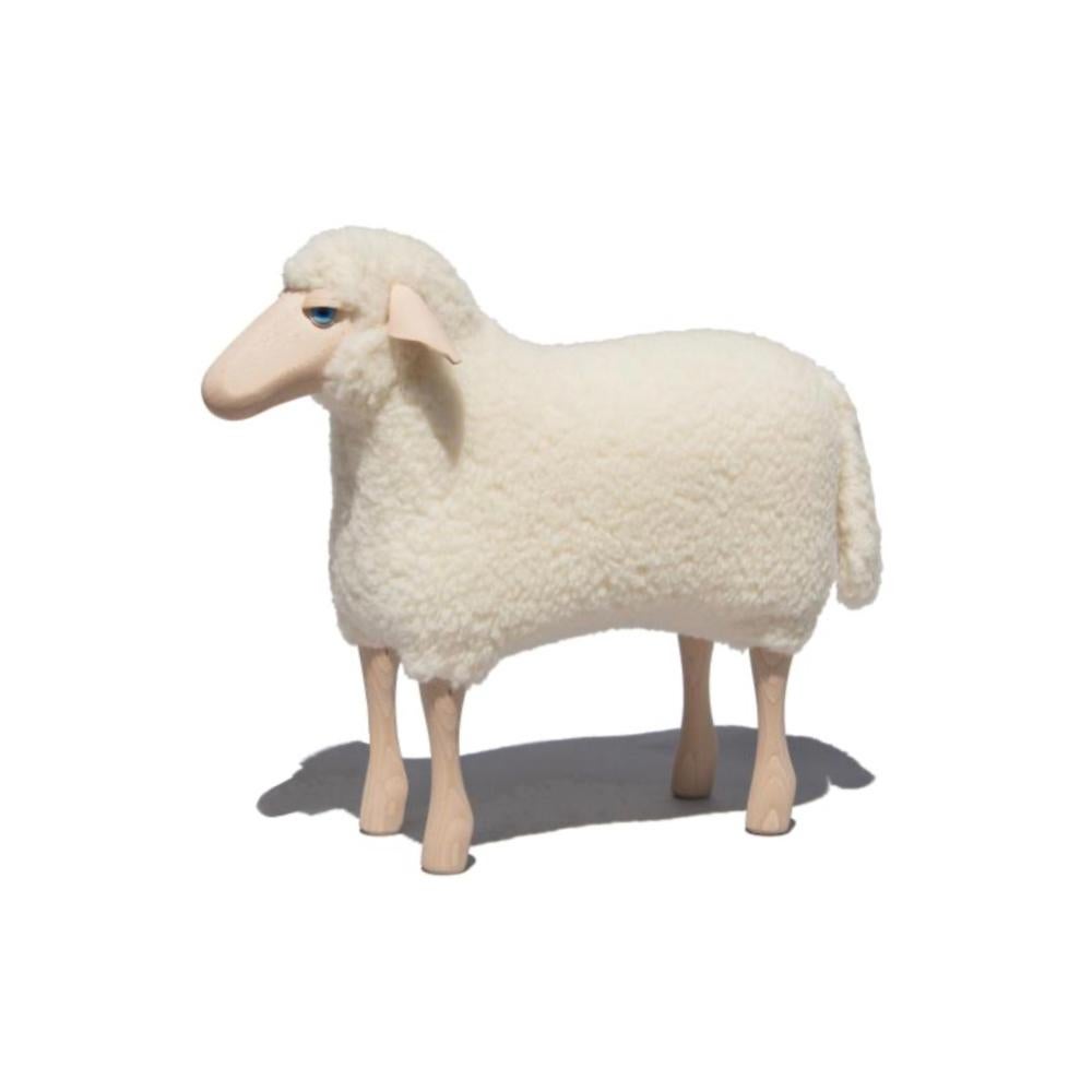 Contemporary Small handmade sheep white wool plush by Hans-Peter Krafft, Meier Germany.  For Sale