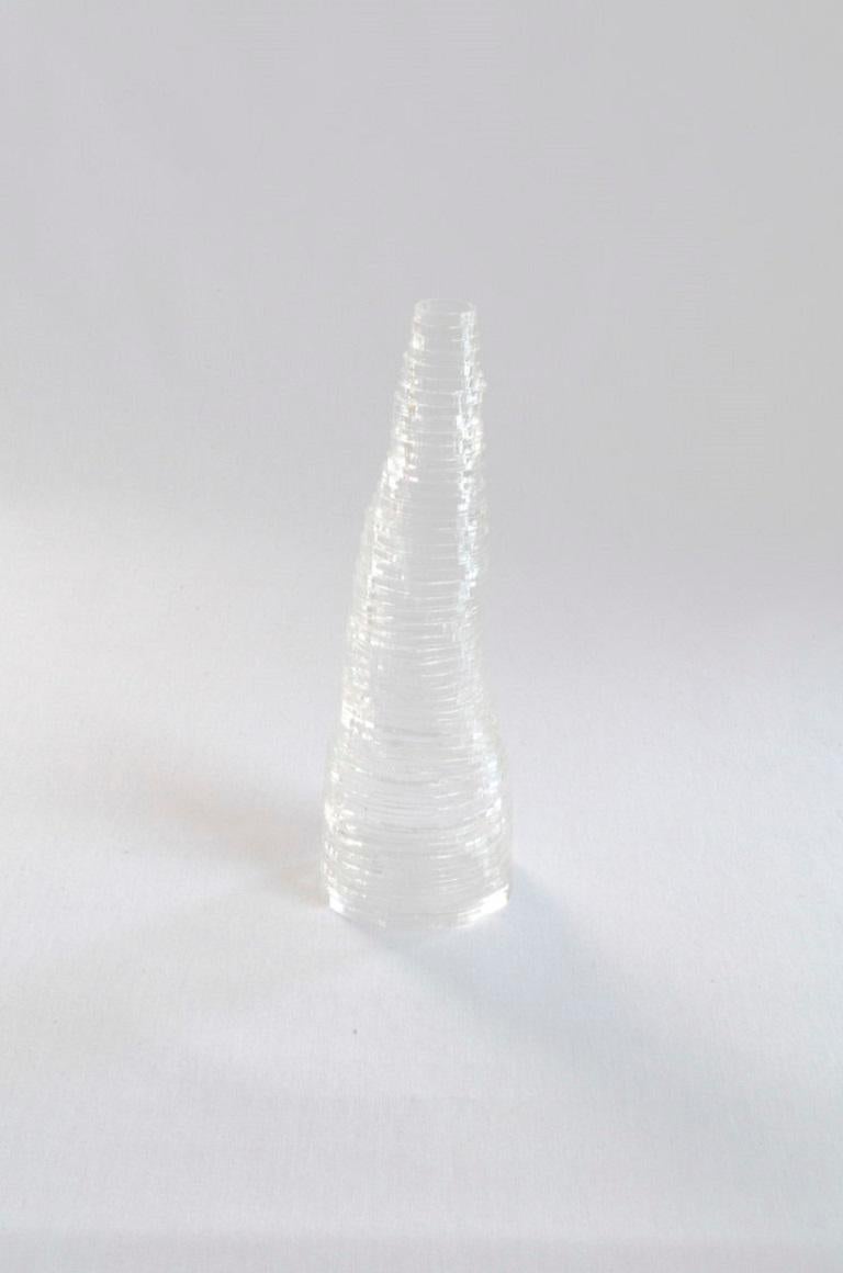 Small Handmade Stratum Tempus Bright Acrylic Vase by Daan De Wit
Numbered Edition
Dimensions: D 5 x H 15 cm.
Materials: Acrylic.
Also available in other sizes and colors.

Inspired by flowers, made for flowers.
Each piece is spirally hand-assembled.