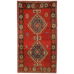 Oriental Rug Red Traditional Geometric Rug Small Mats Carpet - 48x93cm