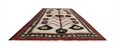 Small Handwoven Cream Carpet Traditional Door Mat Oriental Area Rug