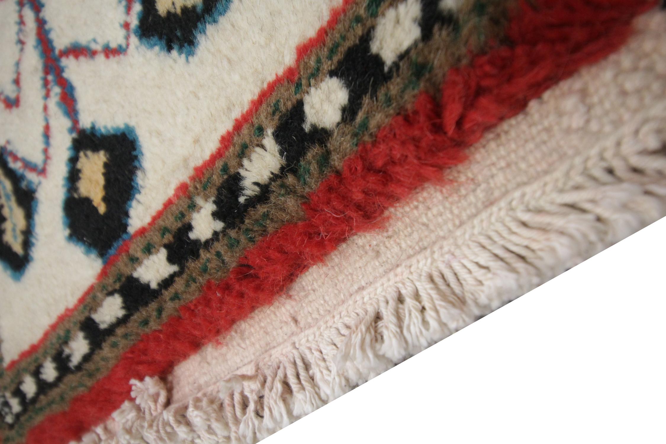 Rustic Small Handwoven Cream Carpet Traditional Door Mat Oriental Area Rug