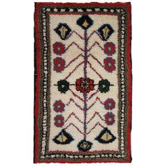 Small Handwoven Cream Carpet Traditional Door Mat Oriental Area Rug