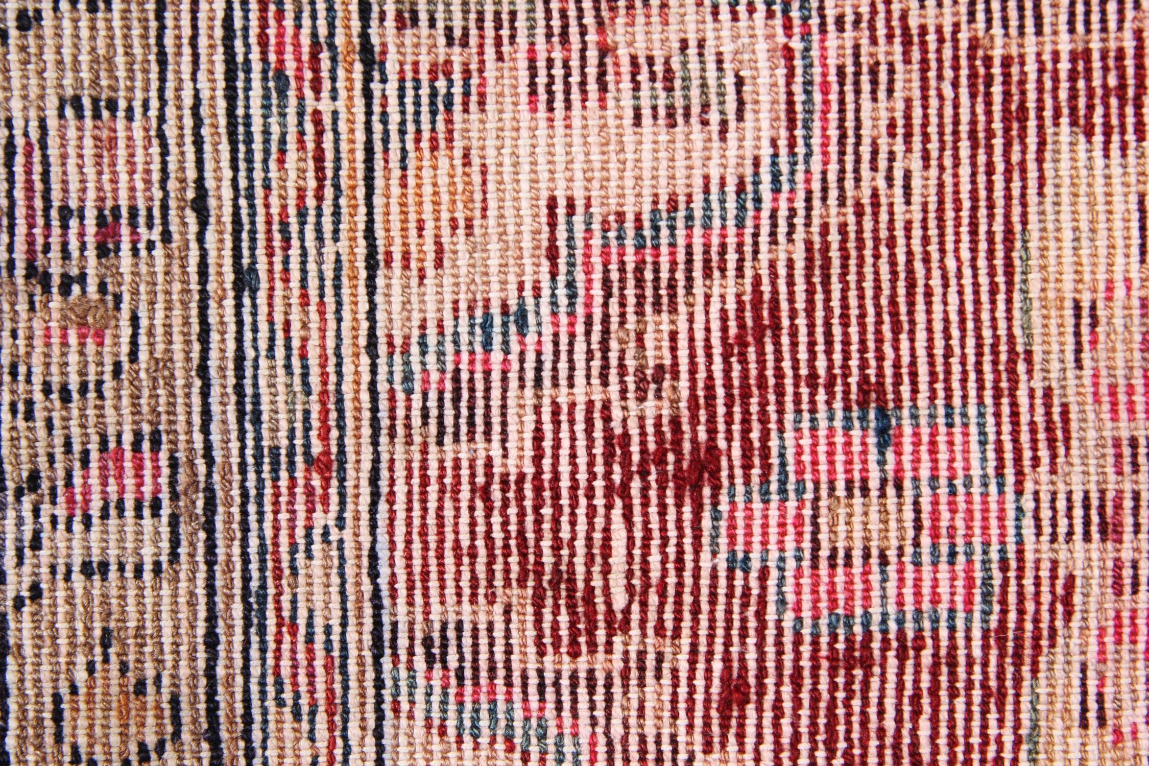 Handgefertigter roter Läufer Teppich Dekorativer traditioneller roter Vintage Teppich 105x265cm (Stammeskunst) im Angebot