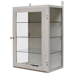 Small Hanging Iron and Antique Glass Medicine Cabinet, 1960s