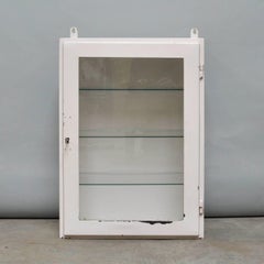 Small Hanging Iron and Antique Glass Medicine Cabinet, 1960s