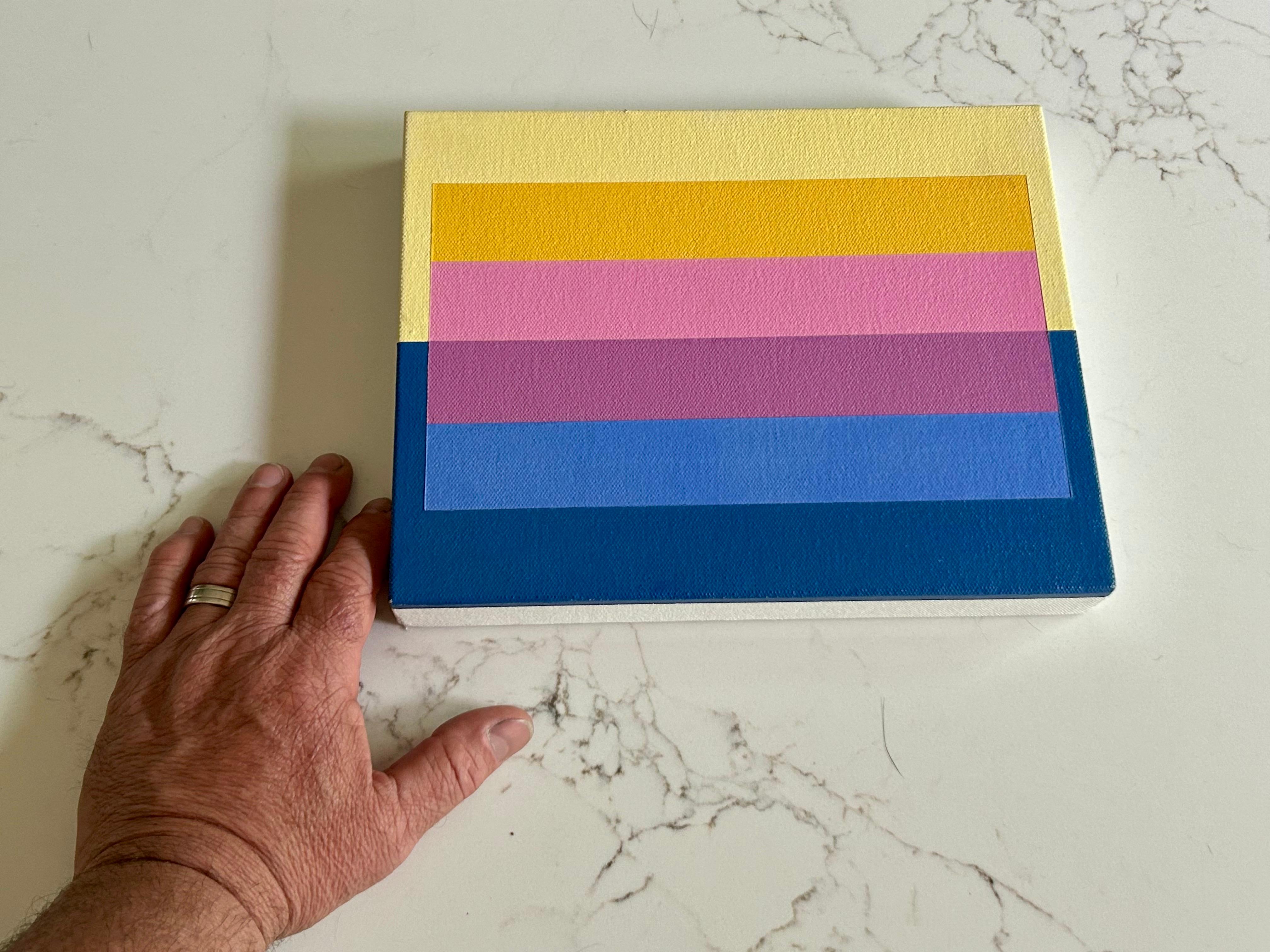 1933 -
Vasa est un artiste basé à Los Angeles, connu pour ses sculptures acryliques aux multiples couleurs mélangées.
Cette peinture est un bel exemple de sa technique de champ de couleurs.
Un bord dur avec des teintes magnifiques.
Les couleurs sont
