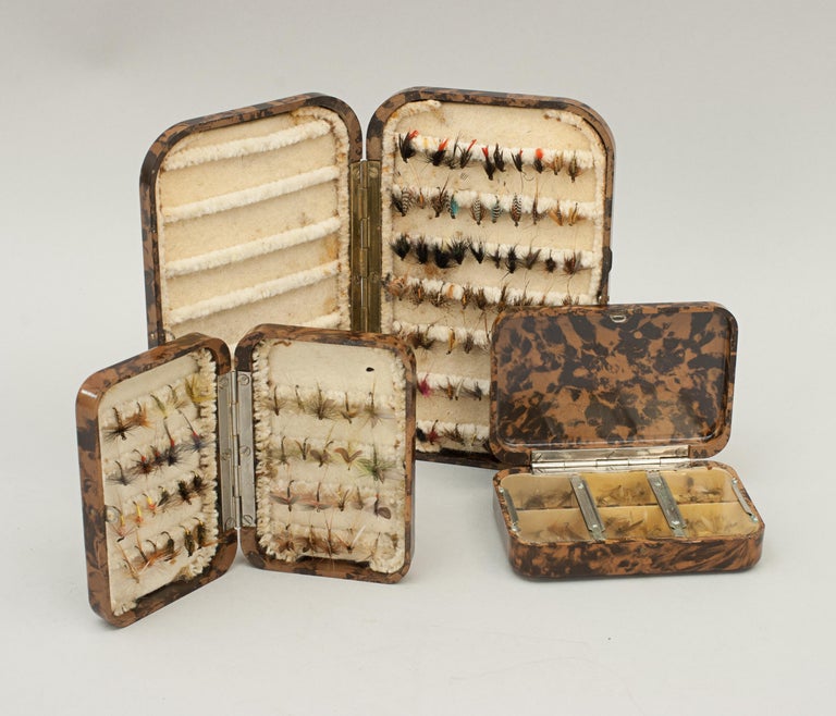 Small Hardy Neroda Trout Fishing Fly Box With Flies For Sale at 1stdibs