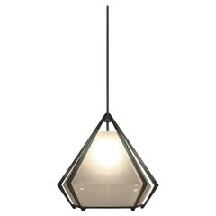 Small Harlow Pendant in Albaster White Glass by Gabriel Scott