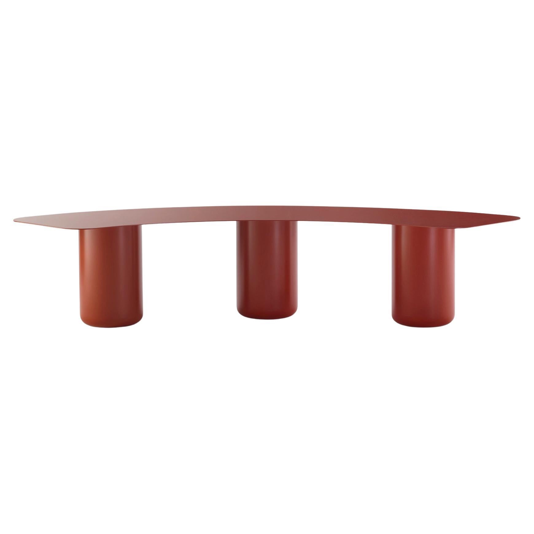 Small Headland Red Curved Bench by Coco Flip For Sale