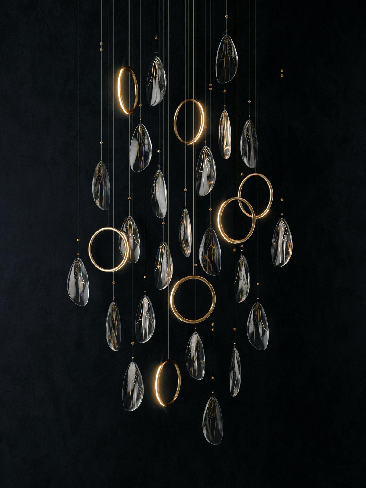 Postmoderno Lampada a sospensione Helix piccola di Rock and Soar in vendita