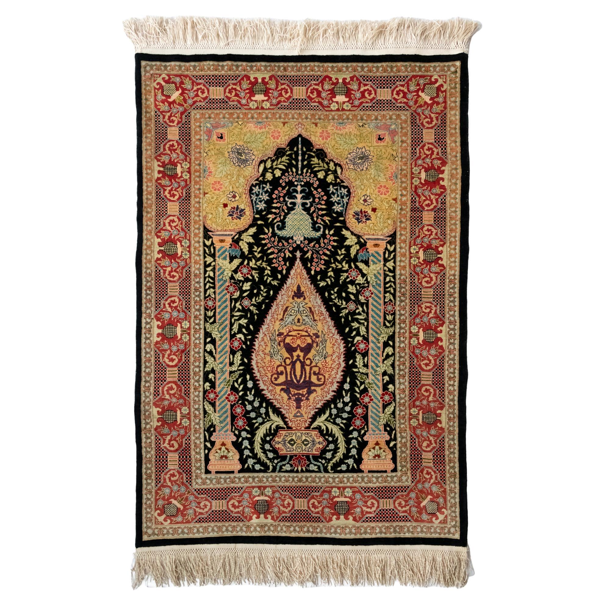 Türkischer Teppich aus reiner Seide von Hereke