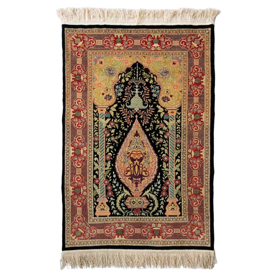 Small Turkish Silk Rug, Handmade Carpet Oriental Rug Tree of Life For ...