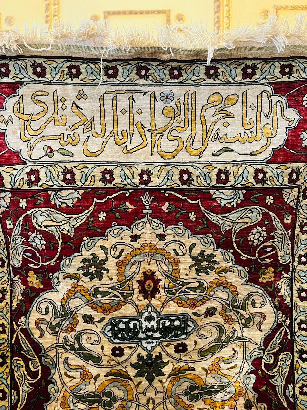 Small Hereke Silk Carpet For Sale 2