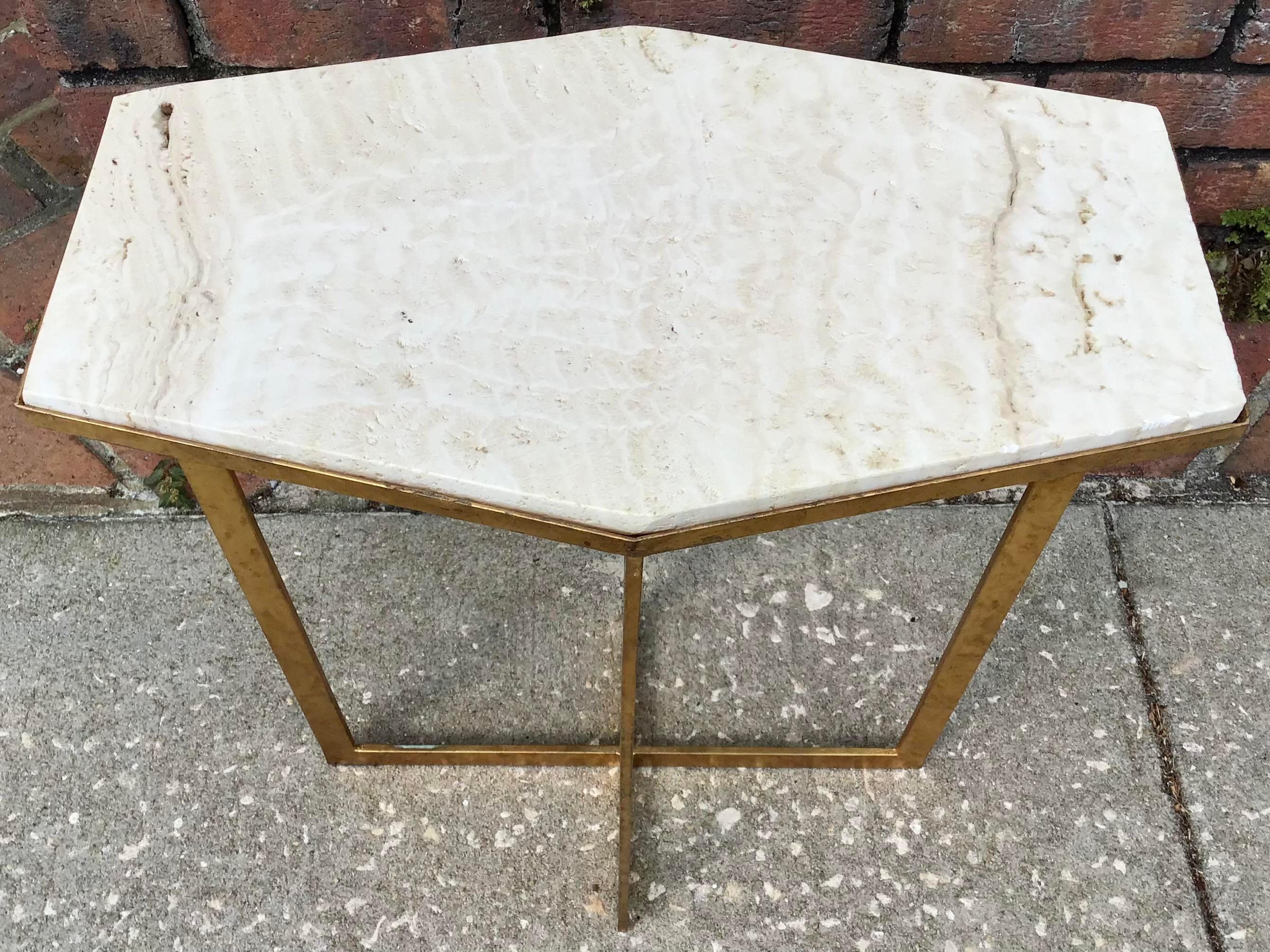 Small Hexagonal Cocktail Table In Good Condition For Sale In Los Angeles, CA