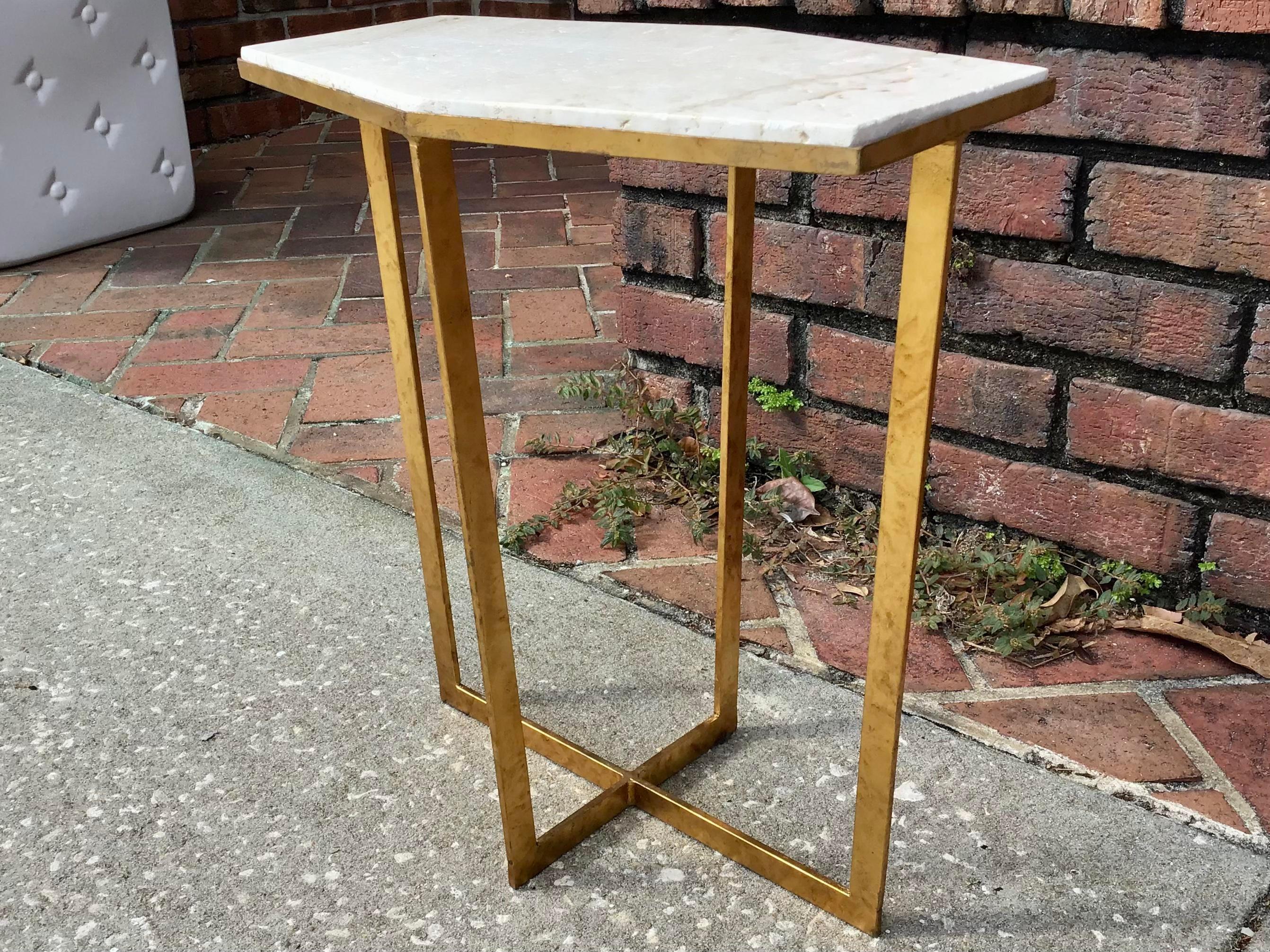 Metal Small Hexagonal Cocktail Table For Sale