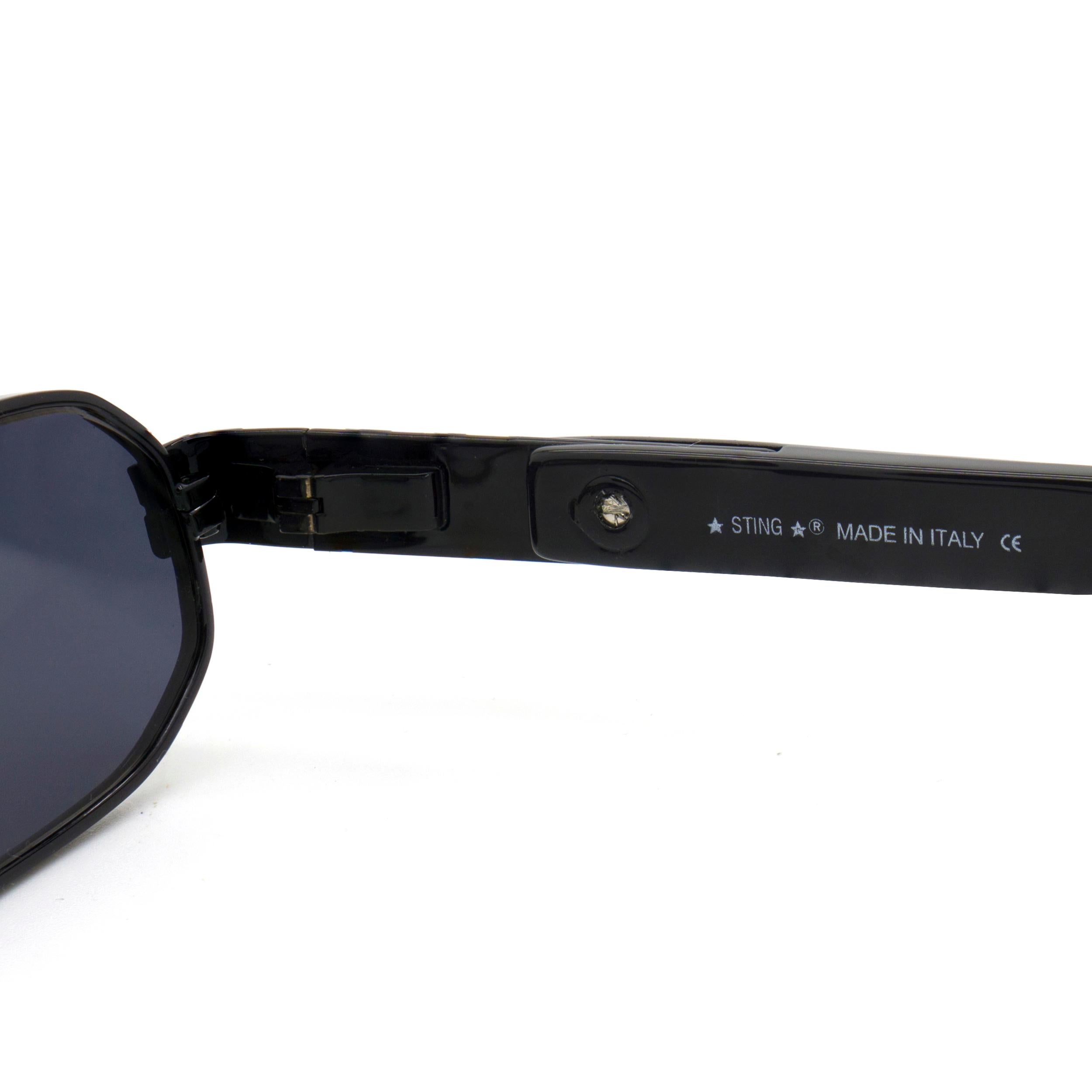 Small hexagonal sunglasses by Sting, Italy In New Condition For Sale In Santa Clarita, CA