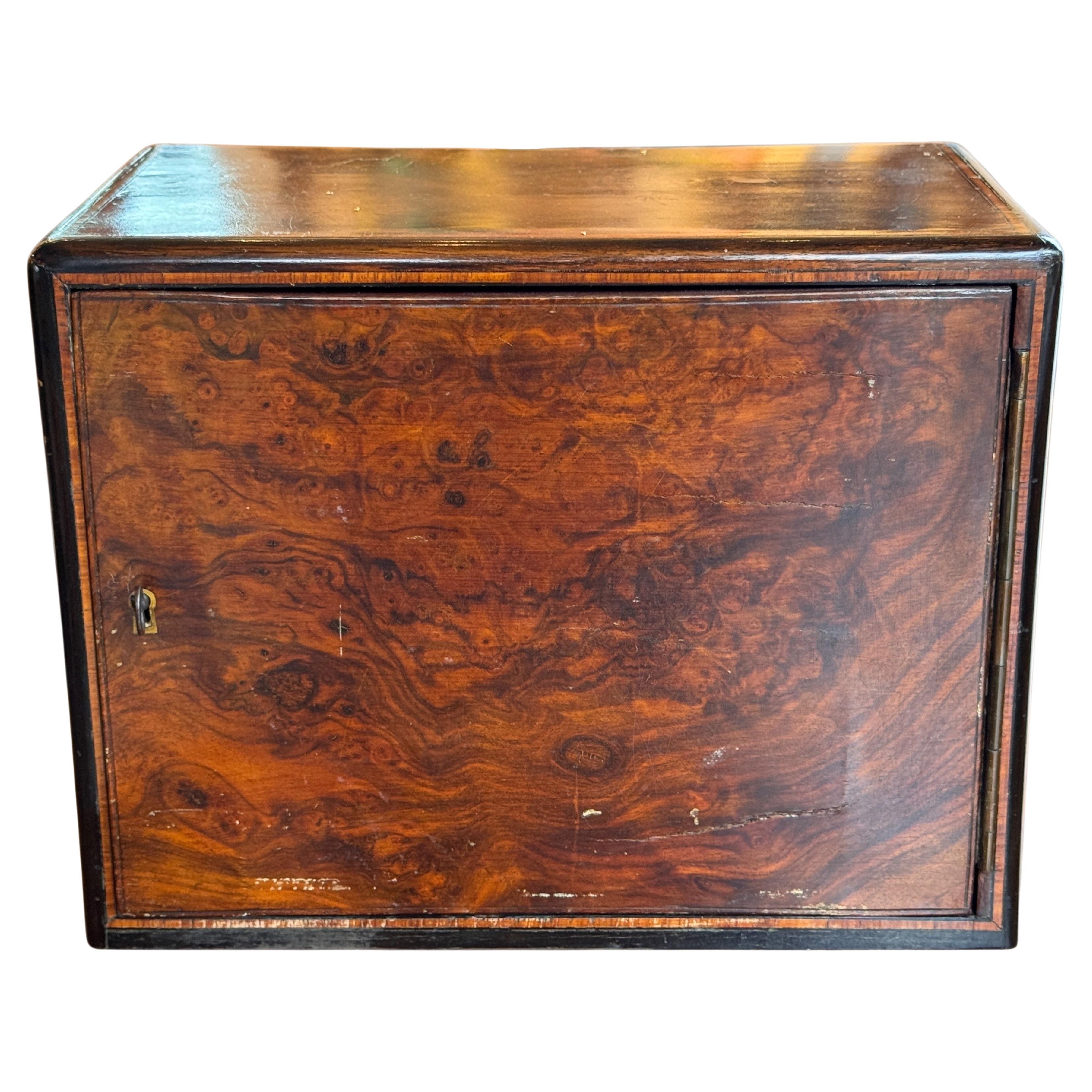 Small Hinged-Door Box With Interior Drawers