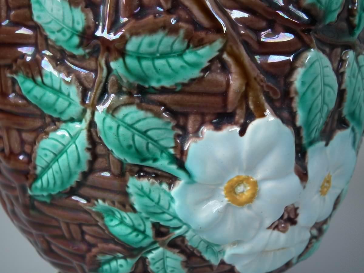Small Holdcroft Majolica Floral Jardiniere 10