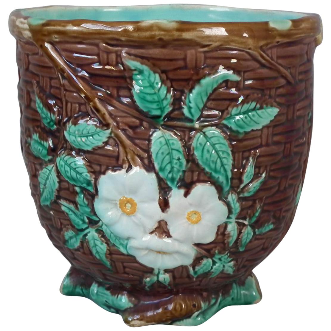 Small Holdcroft Majolica Floral Jardiniere