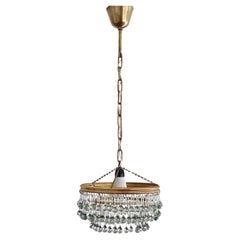Used Small Hollywood Regency Chandelier with Mini Teardrop Crystals, Austria 1940s