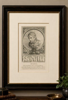 Small Homer Bust Portrait Engraving after Burney, Classical Print, 1794