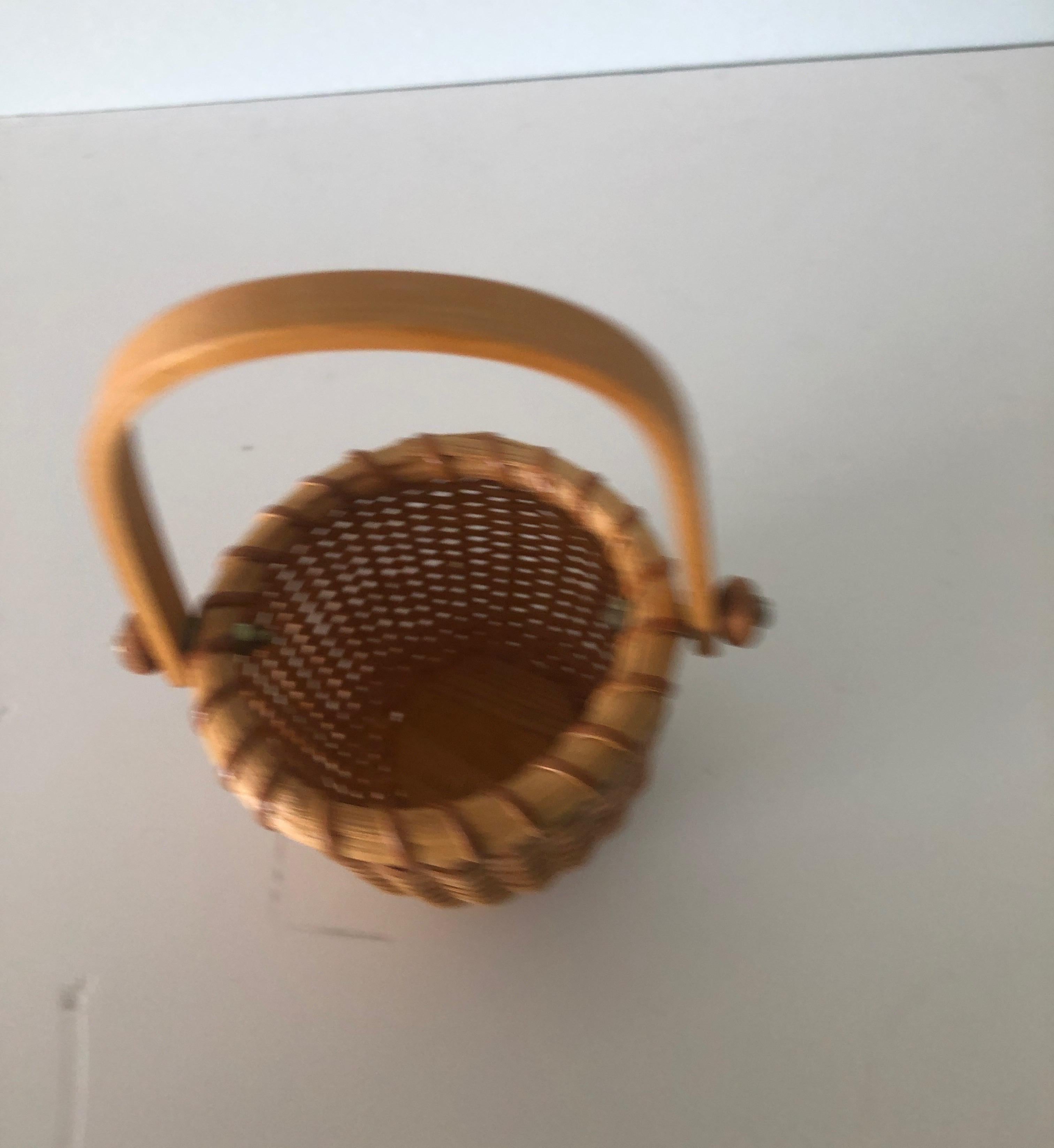 Bohemian Small Honey Color Woven Nantucket Decorative Basket