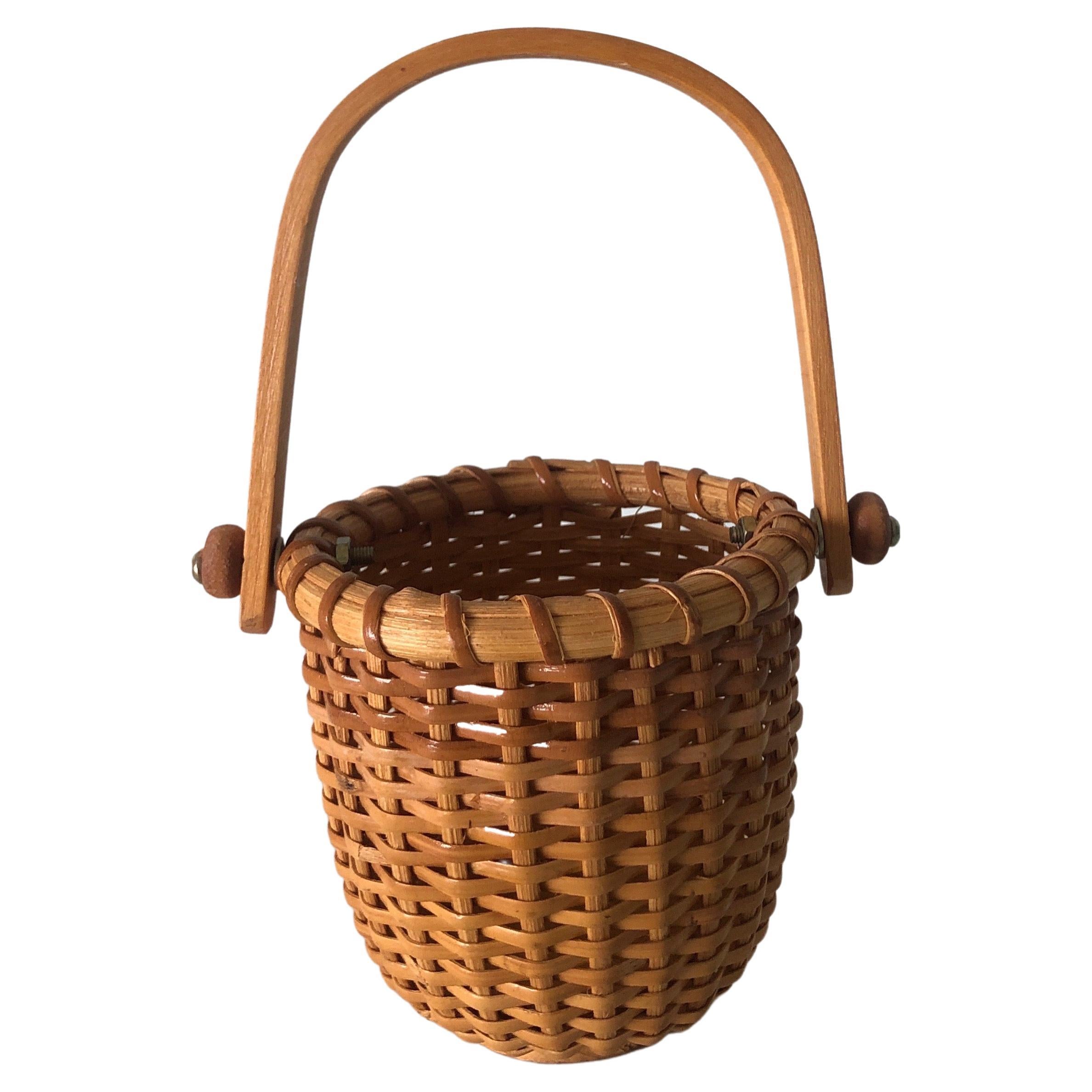 Small Honey Color Woven Nantucket Decorative Basket