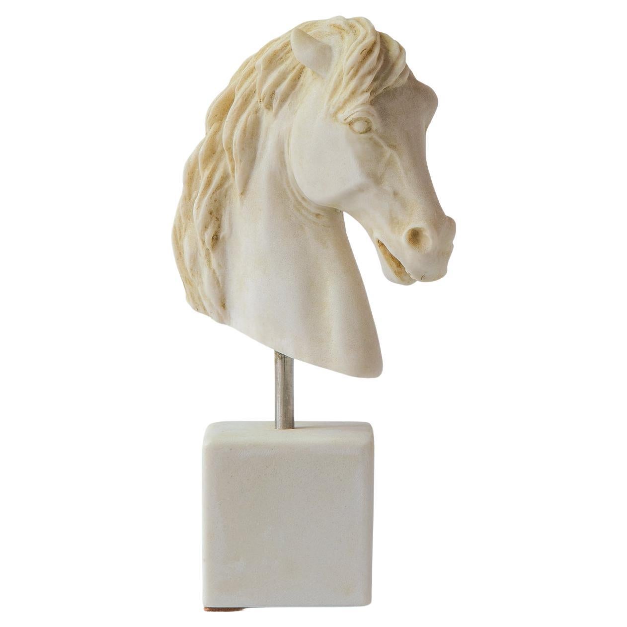 Small Horse Head Bust Made with Compressed Marble Powder