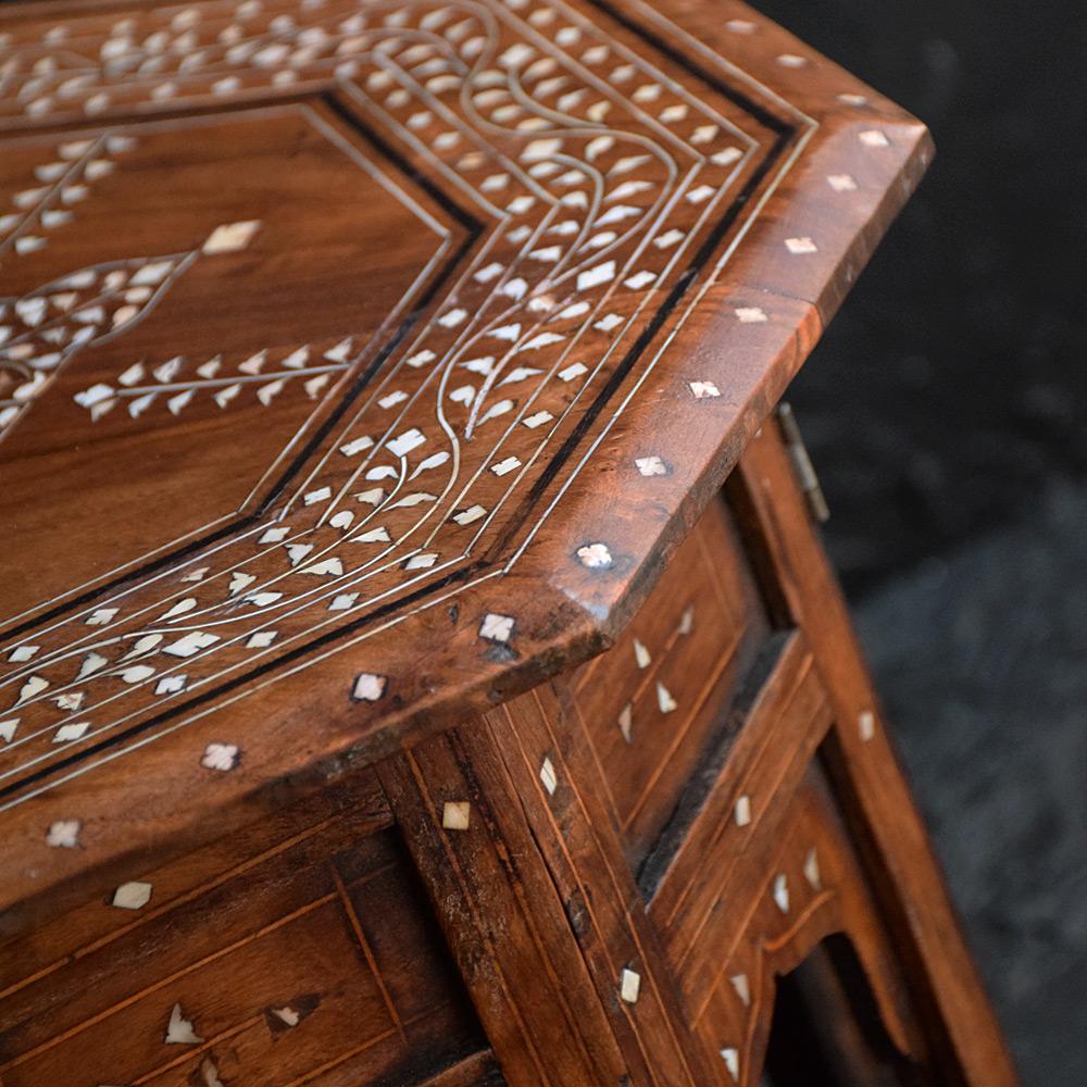 Hand-Carved Small Hoshiarpur Folding Occasional Table