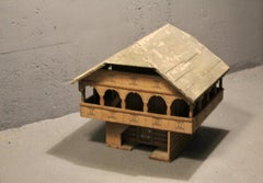 Small house of Swiss alp from Gruyere village