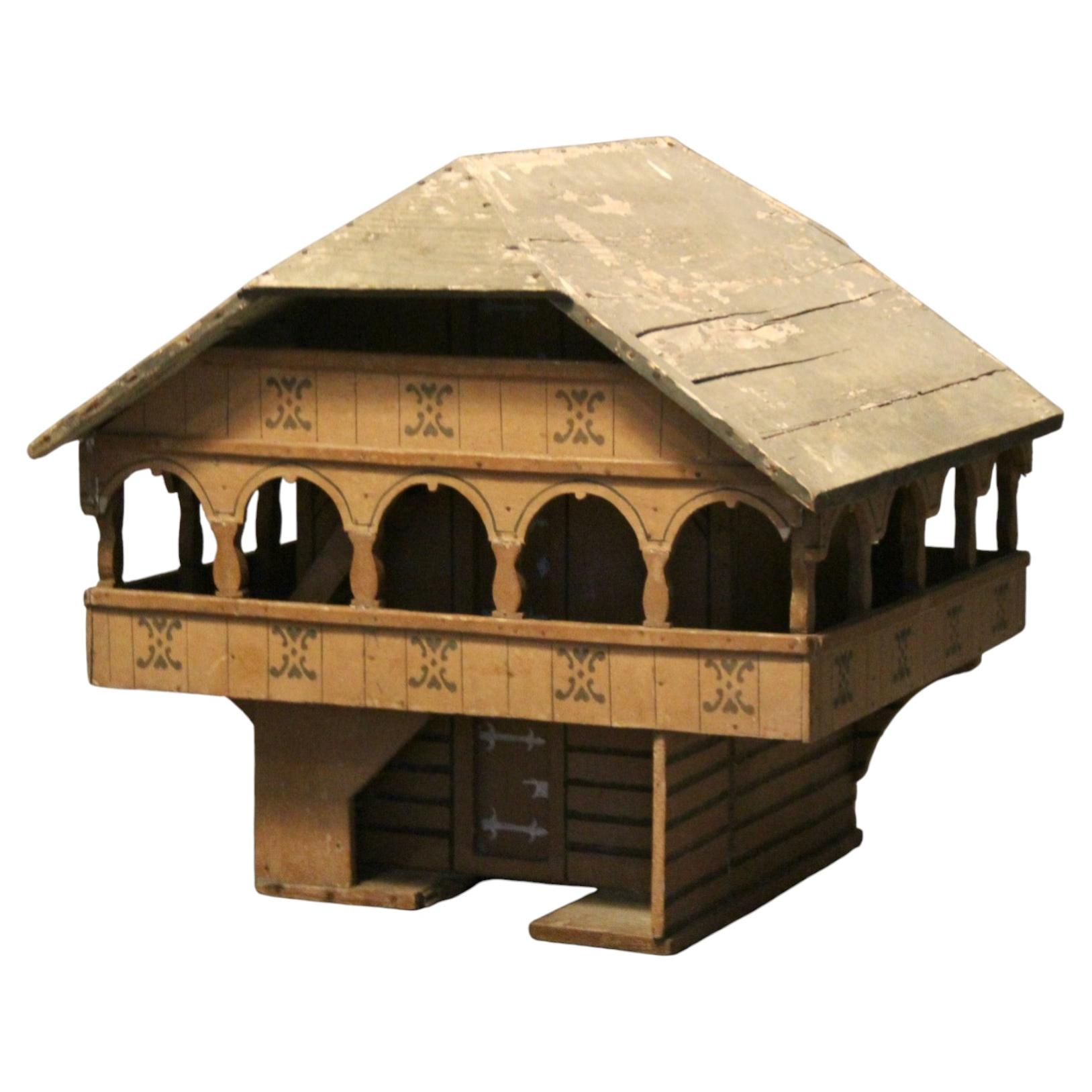 Kleines Haus der Schweizer Alp von Gruyere Dorf
