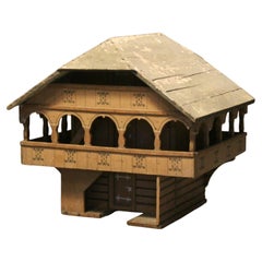 Small house of Swiss alp from Gruyere village