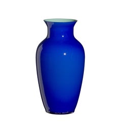 Vintage Small I Cinesi Vase in Cobalt Blue by Carlo Moretti