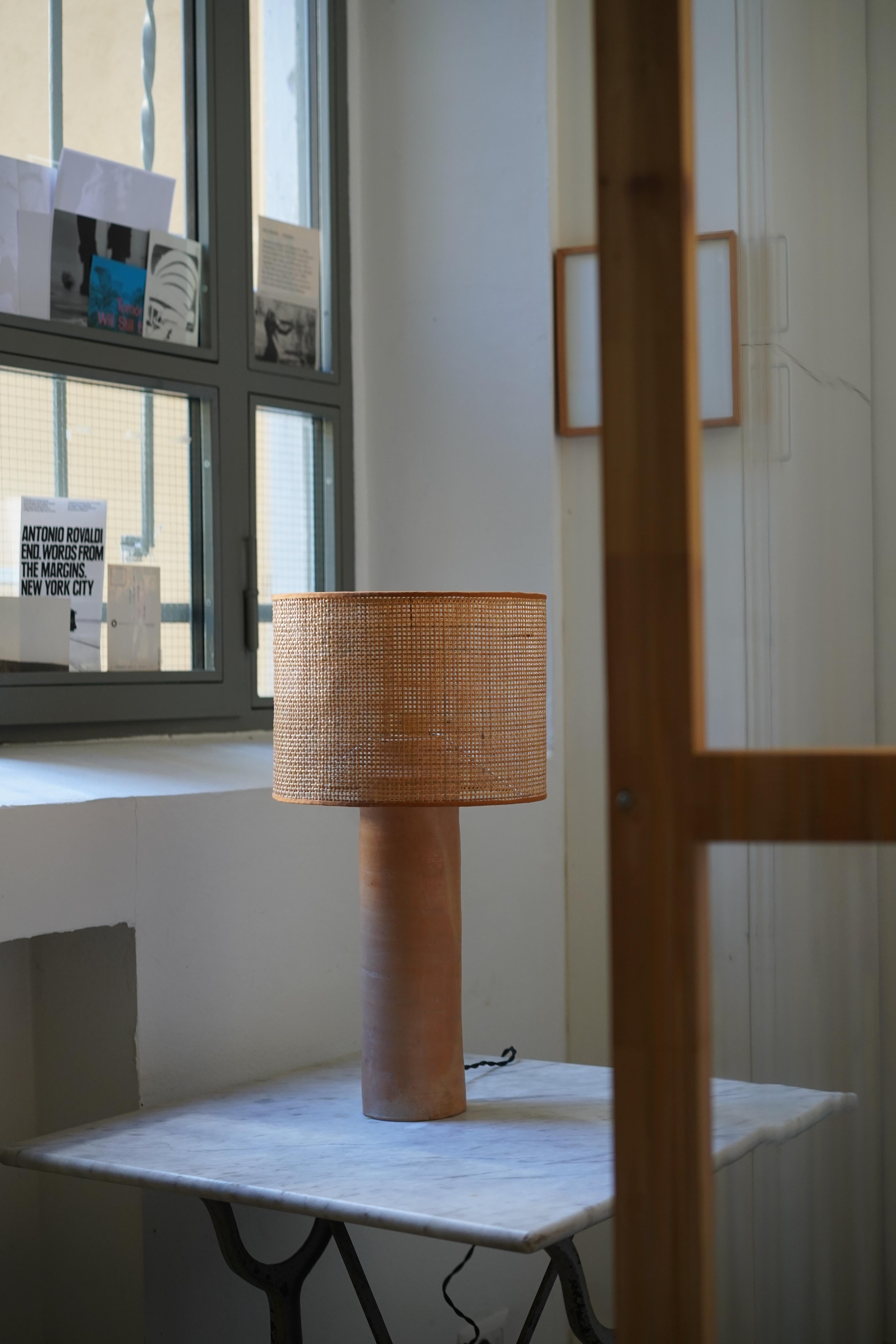 Italian Small II Sonora Rattan Table Lamp by NASSI For Sale