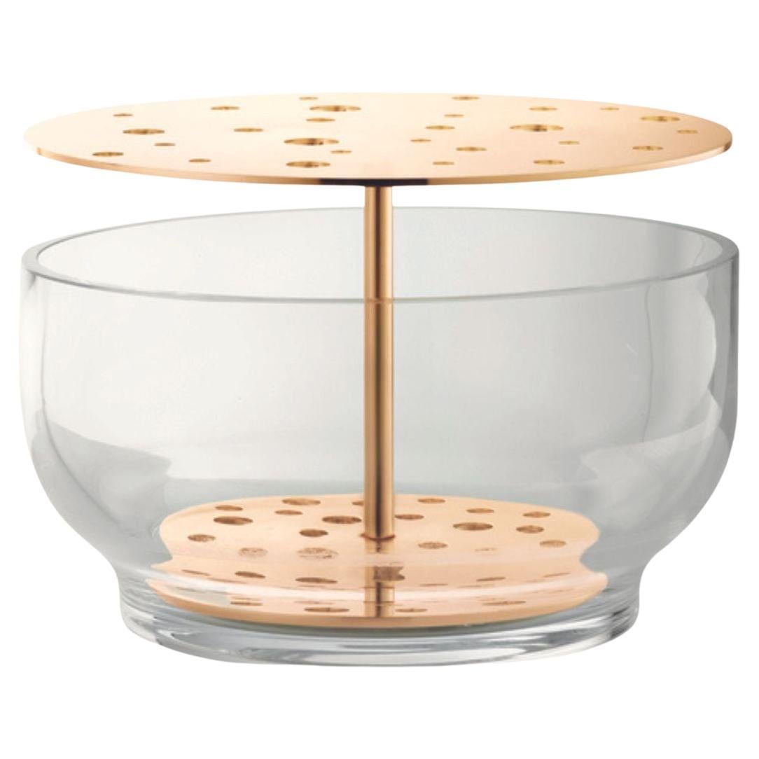 Plated Small 'Ikebana' Vase in Mouth-Blown Glass and Brass for Fritz Hansen For Sale