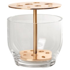 Small 'Ikebana' Vase in Mouth-Blown Glass and Brass for Fritz Hansen