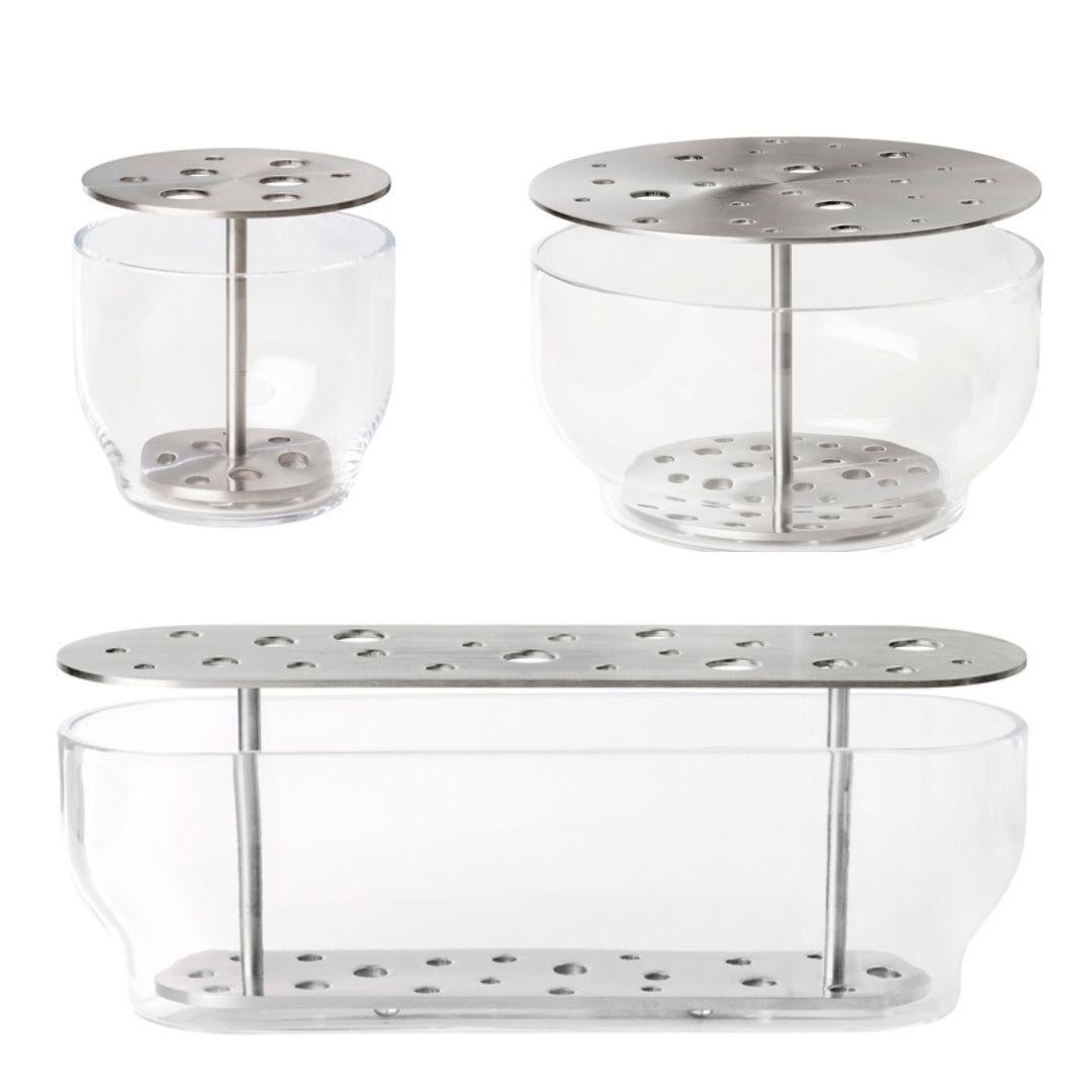 Danois Petit vase « Ikebana » en verre soufflé à la bouche et acier inoxydable pour Fritz Hansen en vente