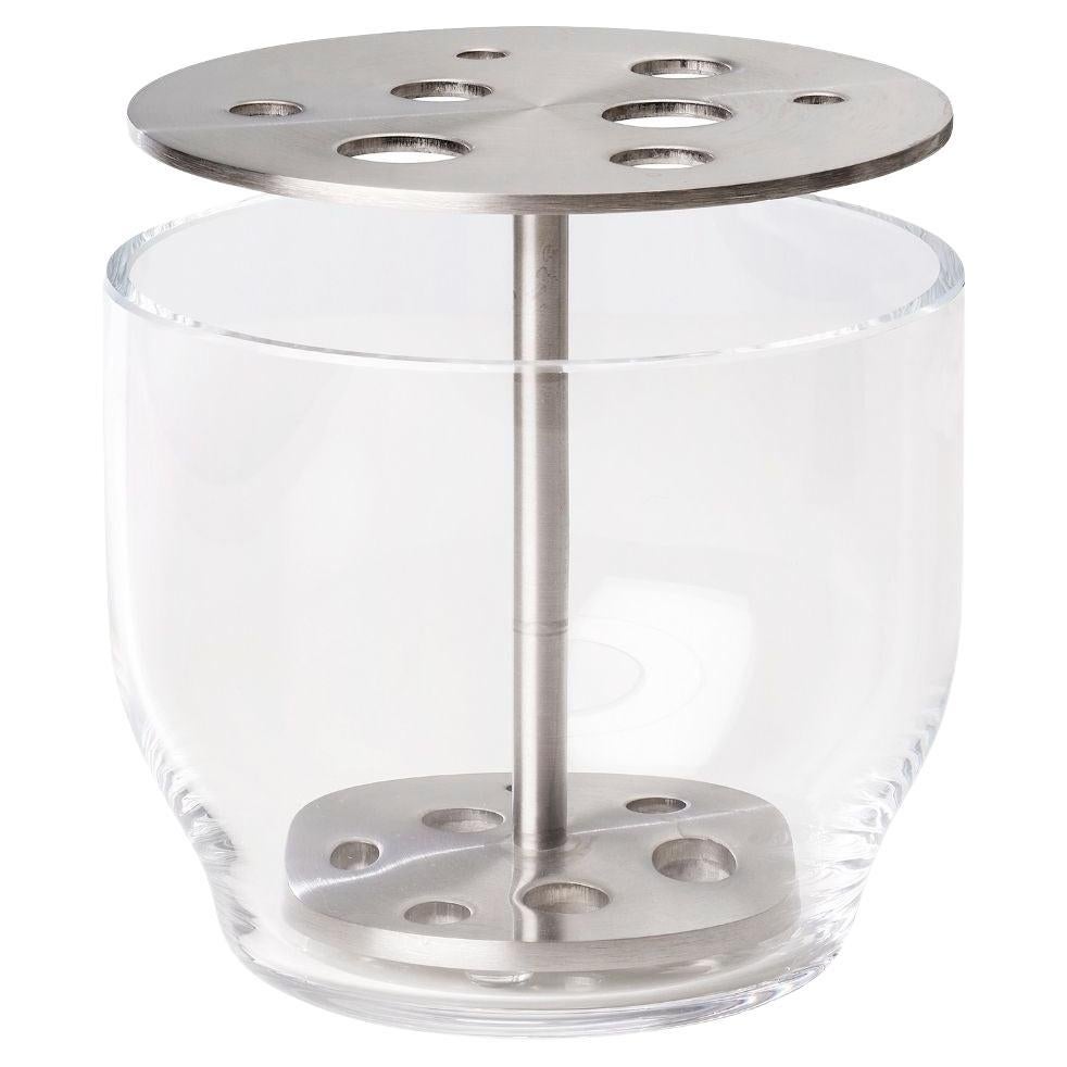 Petit vase « Ikebana » en verre soufflé à la bouche et acier inoxydable pour Fritz Hansen