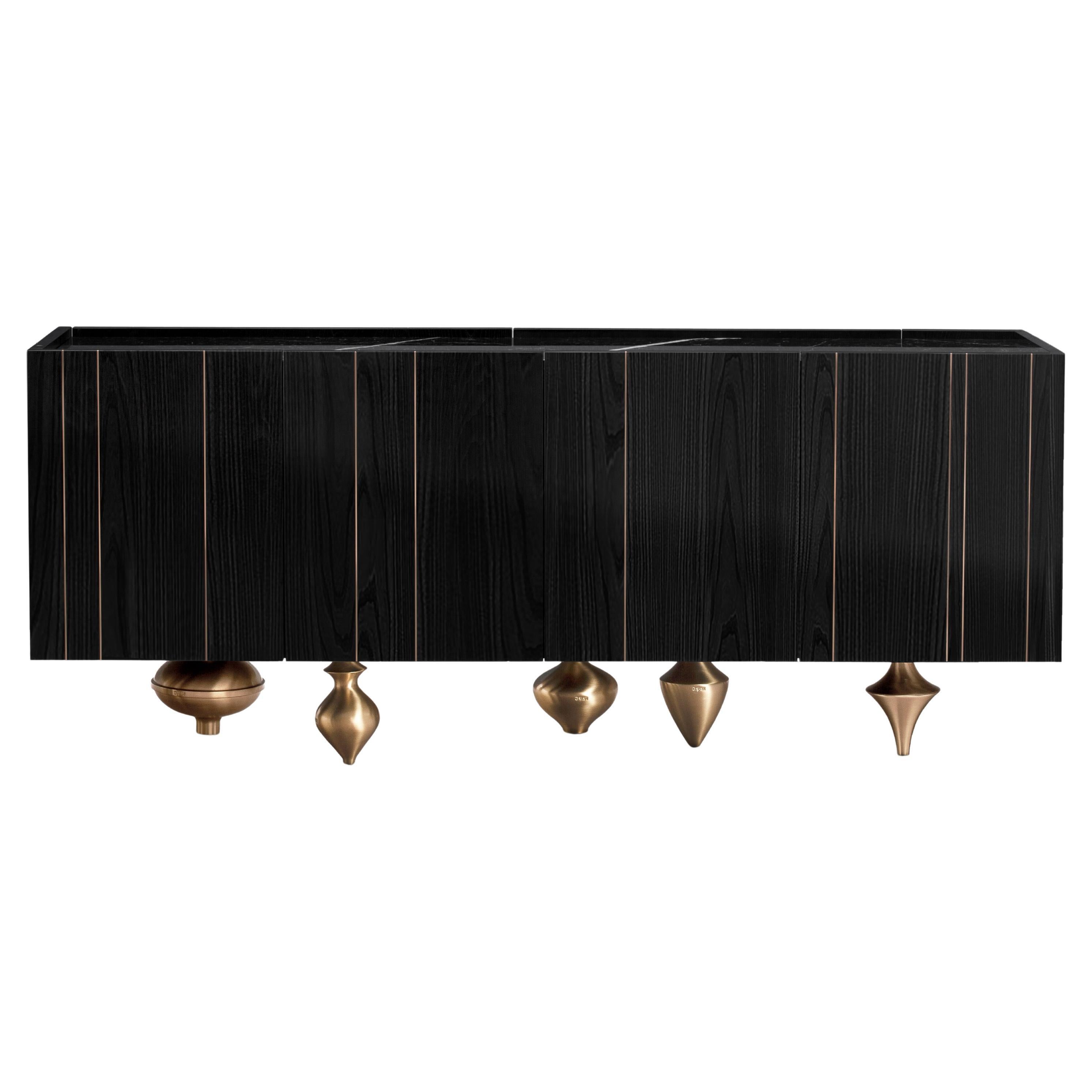 Small Il Pezzo 1 Black Credenza by Il Pezzo Mancante