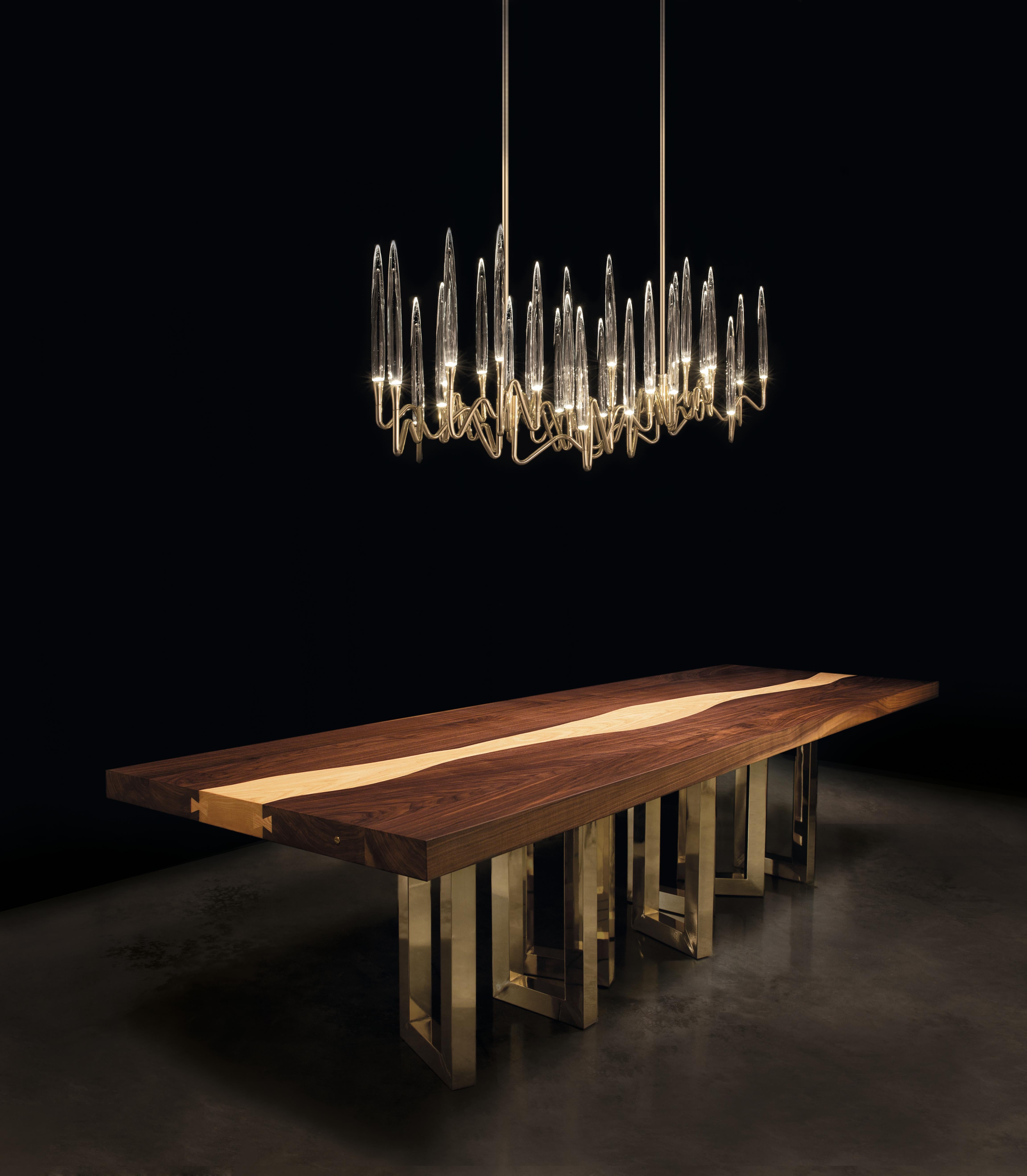 XXIe siècle et contemporain Petite table console Il Pezzo 6 Nickel par Il Pezzo Mancante en vente