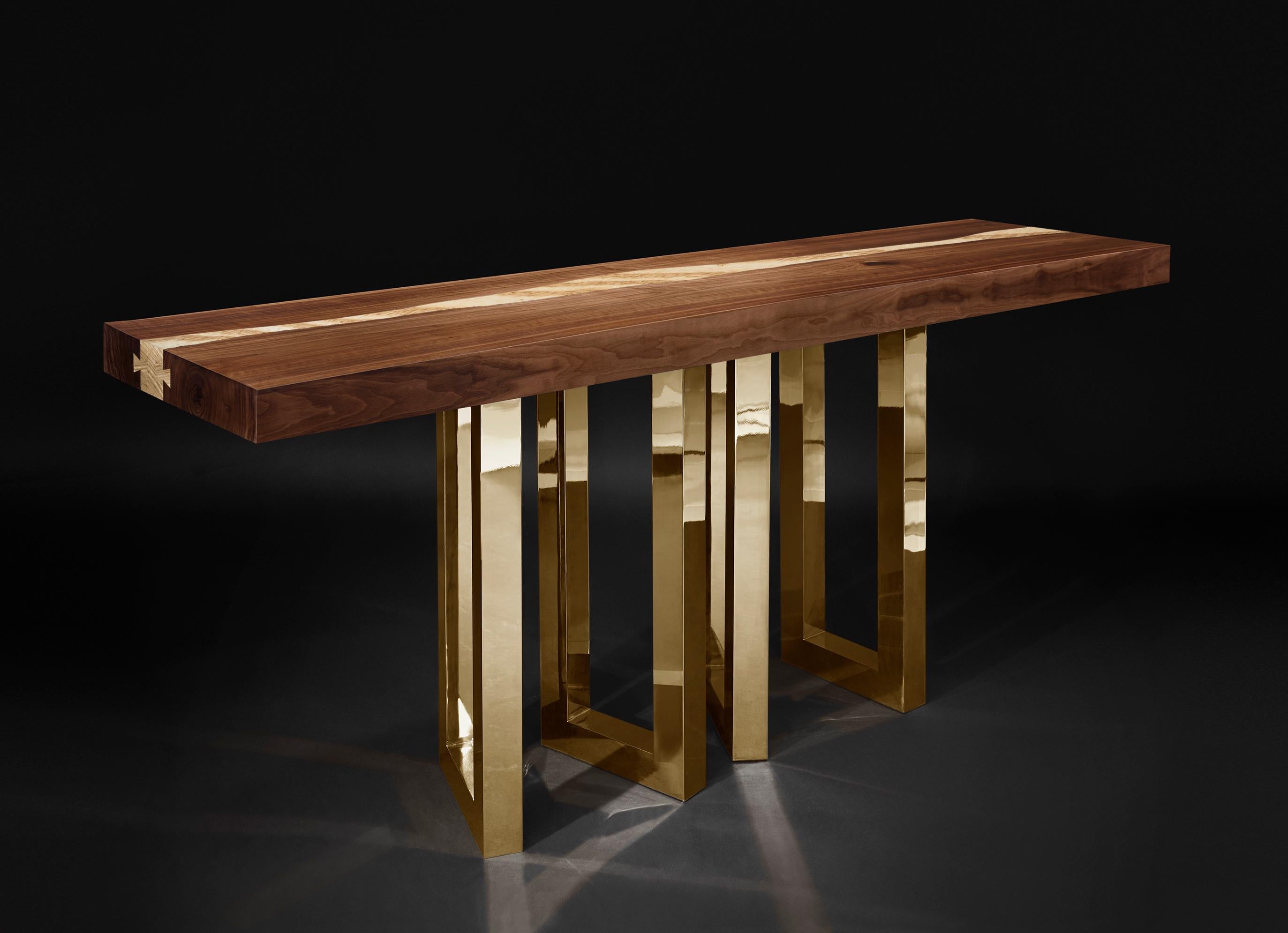 Petite table console Il Pezzo 6 Nickel par Il Pezzo Mancante en vente 1