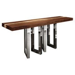 Petite table console Il Pezzo 6 Nickel par Il Pezzo Mancante